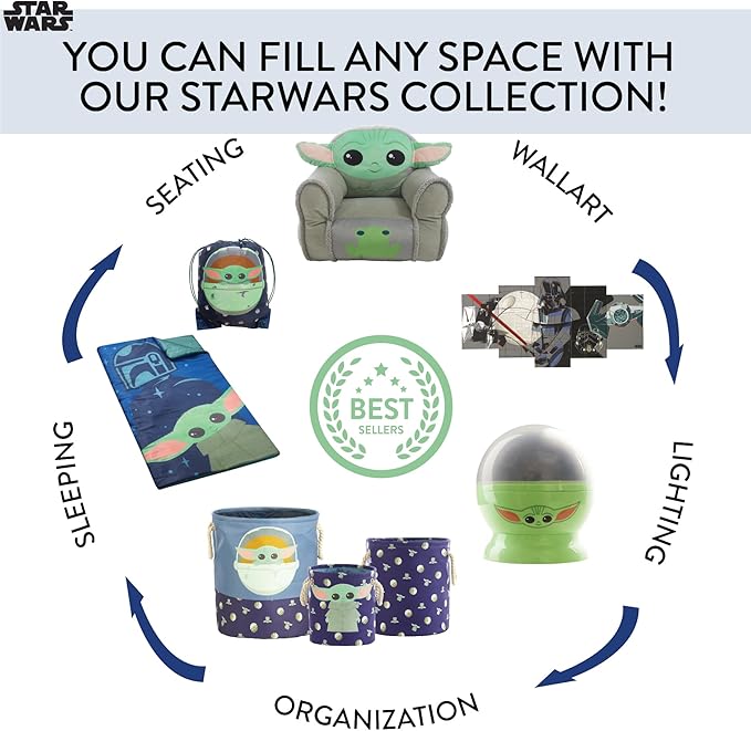 Idea Nuova Foldable Saucer Chair, Star Wars Mandalorian