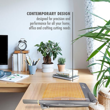 Westcott 15'' TrimAir Wood Guillotine Paper Cutter & Paper Trimmer, 30 Sheet (15107)