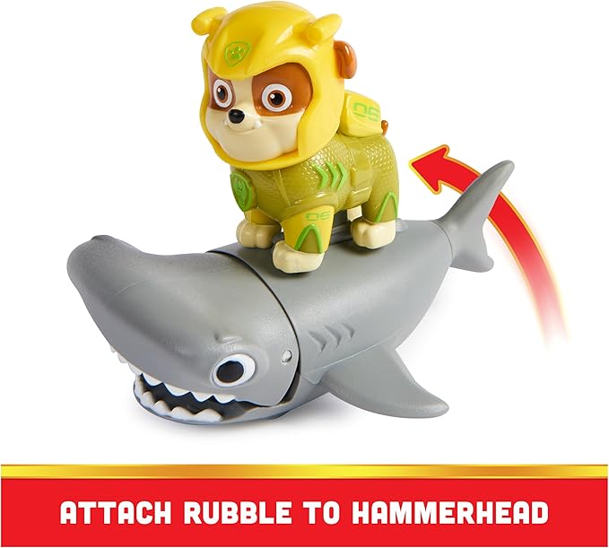 Paw Patrol, Aqua Pups Rubble and Hammerhead Action Figures Set, Kids Toys for Ages 3 and up