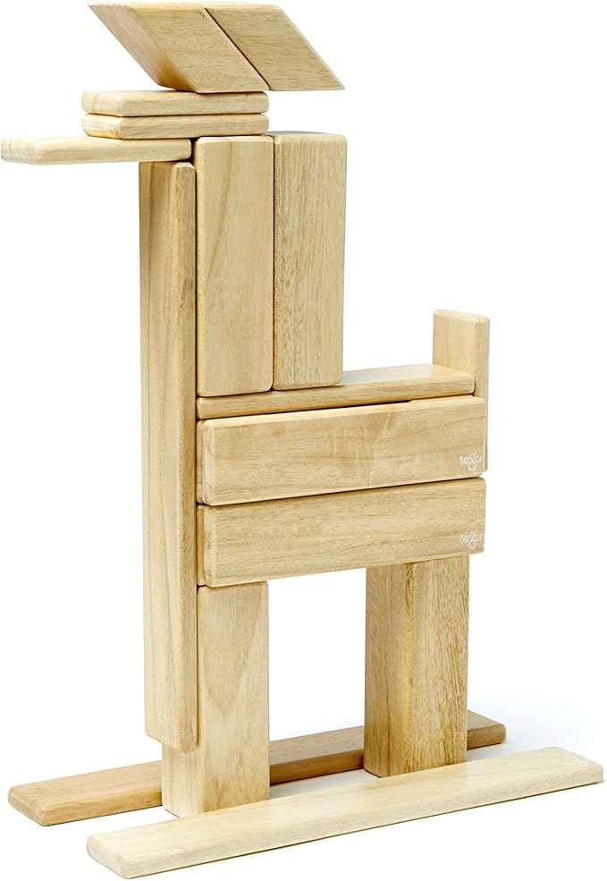 24 Piece Tegu Magnetic Wooden Block Set, Natural, 1-99 years old
