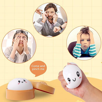 Squishy Dumpling Stress Balls for Adults, Dumpling Squishy Toys for Kids, Dumpling Fidget Sensory Toy, Squeeze Dough Ball Stress Relief Toy, Stretchy Stress Ball Squish Toys for ADHD