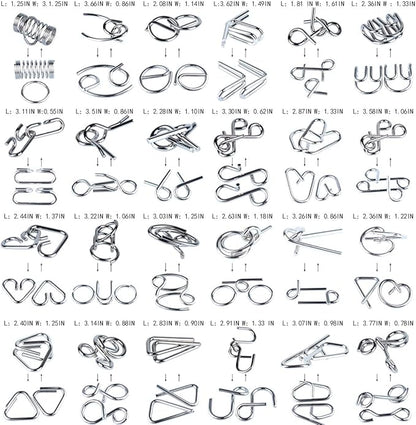 Brain Teaser Puzzle for Kids Adults Puzzle Games Wooden and Metal 3D Unlock Interlocking Puzzle Educational Toy 28Pcs