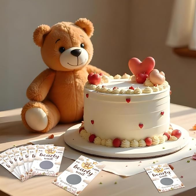 60 Pack Bear Baby Shower Scratch Off Cards We Can Bearly Wait Scratch Off Bear Theme Party Scratch Off Cards Baby Shower Gender Reveal Party Supplies (Bear Style)