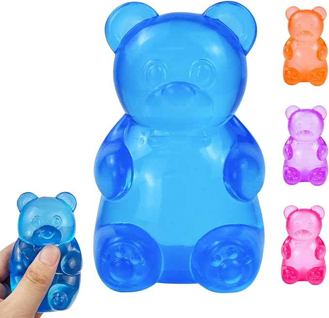Stress Bear Taba Squishy Balls,Bear Toy Taba Squishy Toys for Kids Stress Relief Squeeze Balls for Birthday Gifts Party Favors-Blue