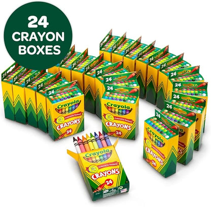 Crayola Crayons Bulk (24 Packs), Back to School Supplies for Preschool & Kindergarten, Bulk Crayons for Kids, Classroom Supplies