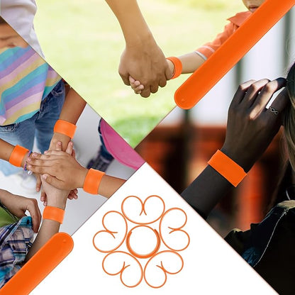 12 Pcs Silicone Slap Bracelets DIY Slap Bands Party Favors Bulk Blank Soft Wristband Wrist Snap Band for Craft Project DIY Painting Birthday Party Halloween Christmas