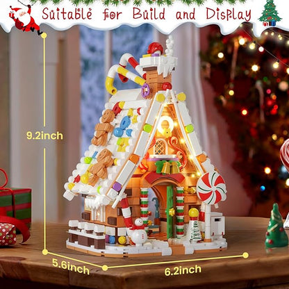 Christmas Gingerbread House Lighting Building Set, Fairy Christmas Village House Collection Lighted Building Toys, Ideal Gifts for Xmas, Home Decor Adult Kids 6+