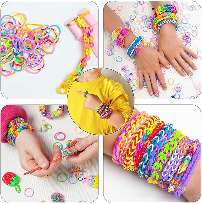 3000PCS Loom RubberBands Kit with 75 Clips,5 Hooks, Premium Bracelet Making Kit for Kids Weaving DIY Crafting Gift(Black)