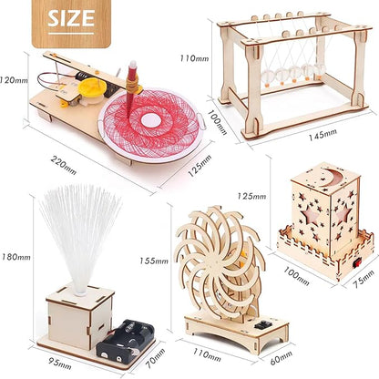 STEM Toys Wooden Building Kit for Kids Ages 8-12,Physics Science Wood Craft Set for Kids,DIY Science Building Projects for 6-8 with Hands-on Learning Activities-Educational Science Craft Model Kit