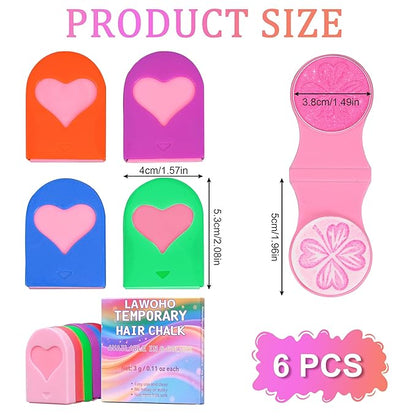 Hair Chalk for Girls 6 Color Temporary Hair Color Dye Shimmer Glitter Hair Color Makeup Washable Hair dye Christmas Birthday Gift for Girls Age 4 5 6 7 8 9 10-12 Year Old