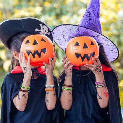 NEBURORA 24 Pcs Halloween Rubber Bracelets Silicone Wristbands Halloween Party Favors Trick or Treat Gifts Goodie Bag Stuffers