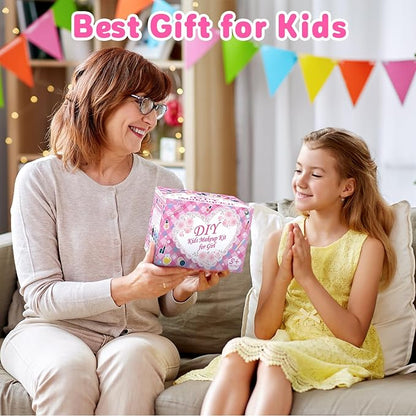 Hollyhi 58 Pcs Kids Makeup Kit for Girl, Princess Toys Real Washable Cosmetic Set with Mirror, Kids Makeup Sets for Girls, Play Make Up Birthday Gifts for 3 4 5 6 7 8 9 10 11 12 Years Old Kid (Pink)