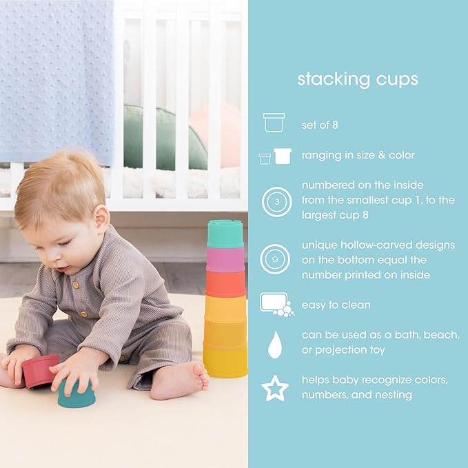 Pearhead Learning Kit for Babies 6+ Months, 8 in 1 Learning Educational Set for Babies, Play Set for Early Development and Motor Skills, Montessori Toys for Babies 6+ Months