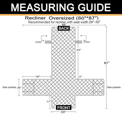 CHHKON Waterproof Nonslip Recliner Cover Stay in Place, Dog Couch Chair Cover Furniture Protector, Ideal Loveseat Slipcovers for Pets and Kids (Burgundy, 30'')