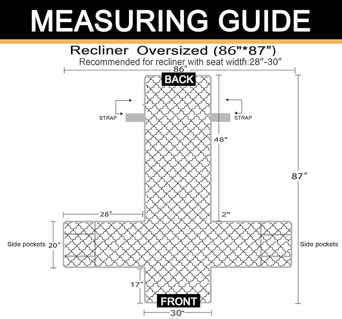CHHKON Waterproof Nonslip Recliner Cover Stay in Place, Dog Couch Chair Cover Furniture Protector, Ideal Loveseat Slipcovers for Pets and Kids (Beige, 30'')