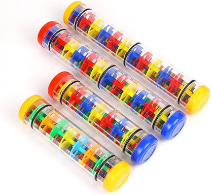 Rainmaker 12 inch Rain Stick for Babies Rattle Tube Rain Stick Shaker Music Sensory Auditory Instrument Toy for Baby Child Girl (12 inch Yellow)