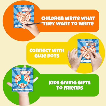 Valentine Cards for Kids Classroom - 28Packs Fidget Spinner Valentines Cards, Class Valentines Day Gifts for Kids School Classroom Exchange, Fidget Spinners Stress Toys Bulk