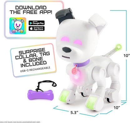 Dog-E Interactive Robot Dog with Colorful LED Lights, 200+ Sounds & Reactions, App Connected (Ages 6+)