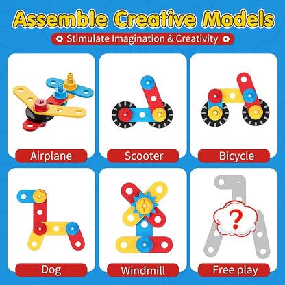 Montessori Kids Tool Set, Wooden Toddler Tool Bench Educational Toys for Ages 2-4, 2 Year Old Boy Gift for Birthday Christmas, STEM Pretend Play Tool Box, Learning Developmental Construction Toys