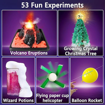 UNGLINGA 53 Experiments Science Kits for Kids Boys Girls, Gift Ideas for Birthday Christmas, Chemistry Physics Set, STEM Activities Learning Educational Scientist Toys