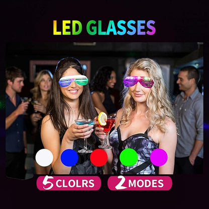 Glow In The Dark Party Supplies - 48 Pcs Light Up Toys For Adult Kids With 10 Finger Light,5 LED Glasses,20 Glow Sticks Bracelets,8 Glow Sticks ,5Headbands Fit Birthday New Year Eve Christmas