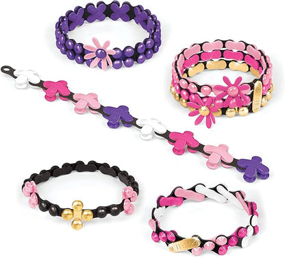 Make It Real: LinXo Popstar Chic Design Jewelry Set - 186pcs, DIY 5 Flexible Bracelets, Design-Build-Rebuild, Craft Activity Kit, Girls & Kids Ages 6+