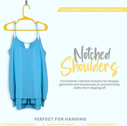 Utopia Home 20 Pack Kids Hangers - 11.5 Inch Plastic Baby Hangers for Closet - Childrens Hanger for Clothes & Infant Hanger for Closet - Ideal for Everyday Standard Use (Yellow)