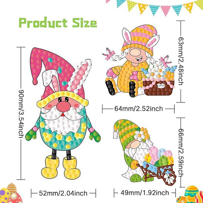 Junrife Easter Diamond Craft Kits Stickers for Kids,Gem Kids' Paint by Number Kits Mosaic Sticker - Best Gifts for Girls Ages 8-12 Easy for Kids Adult Beginners