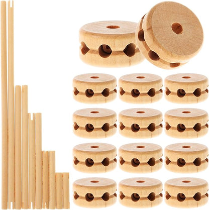 Gadpiparty 60pcs DIY Wooden Building Blocks Toy Different Sized DIY Craft Wooden Splicing Blocks Playthings Stacking Blocks Toys