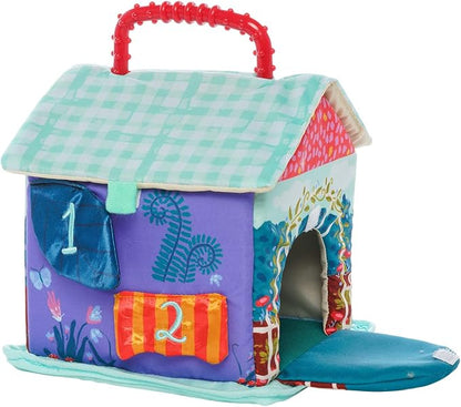 Manhattan Toy Cottontail Cottage Fill and Spill Baby and Toddler Sensory Activity Toy with 3 Stuffed Animal Bunny Rattles