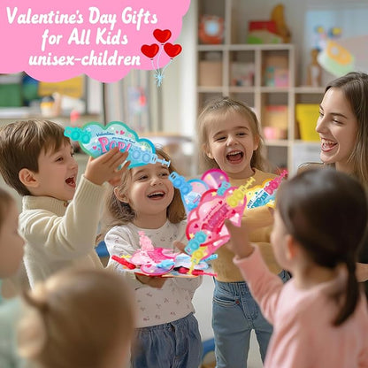 Valentines Day Gifts for Kids 30 Pack Pop Bracelets Fidget Toys Valentines Day Cards for Kids School Classroom Party Favors Valentines Exchange Gifts for Toddlers Girls Boys Class Prizes