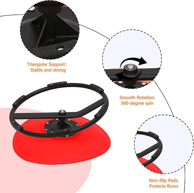 Kids Sensory Swivel Chair - Round Spinning Chair Seat for Balance, Coordination - Sensory Therapy Stool for Kids with Autism & ADHD - Active Indoor Play Chair for Home & Classroom (Red)