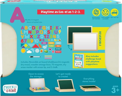 Chuckle & Roar - Easel Jr. Magnetic Dry-Erase and Chalk Playing Board - Engaging Art and Craft Board for Kids - Preschool Classroom Staple