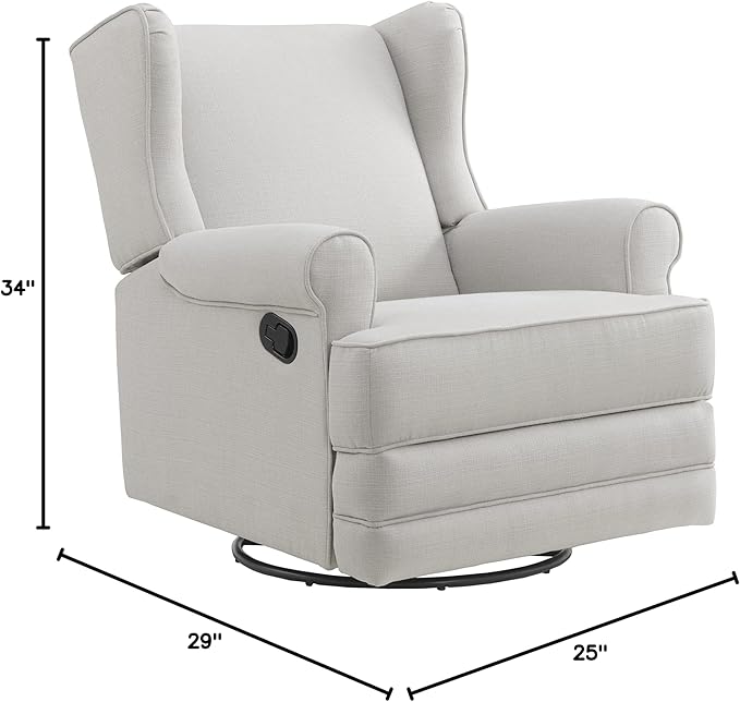 Oxford Baby Teegan Upholstered Swivel Glider & Recliner Nursery Chair, Sand