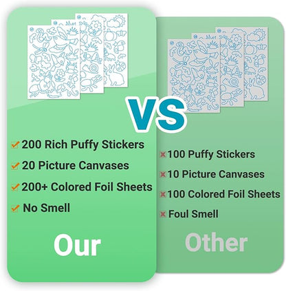 SOOVSY 200 Sheets Insect Foil Art Fun Kit for Kids, Foil Art for Kids Crafts Kit DIY Creative Activity Birthday Christmas Gift Travel Toys for 4 5 6 7 8 9 Years Old Kids Girls Boys