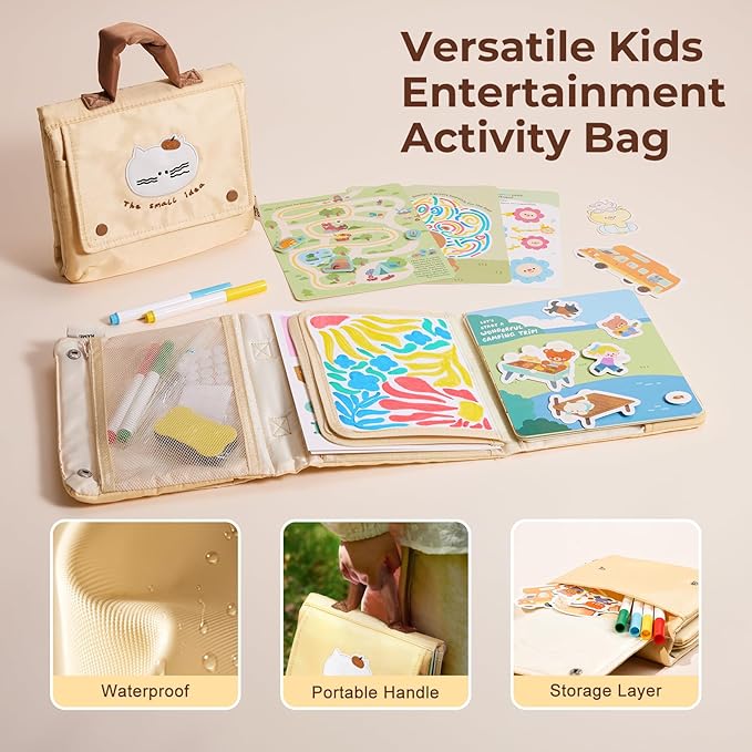 Activity Sets for Kids 3-5, Dry Erase Board with 4 Markers, Watercolor Kits, Reusable Stickers, Arts & Crafts Activities for Girls/Boys Indoor/Outdoor, Airplanes, Party Favor