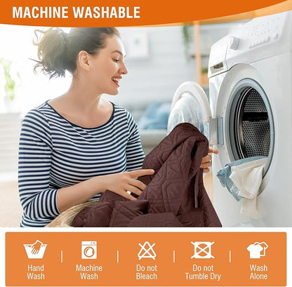 VANSOFY Waterproof Additional Seat Cover for Reclining Couch Covers Seat Slipcover for Recliner Sofa Covers(Coffee)