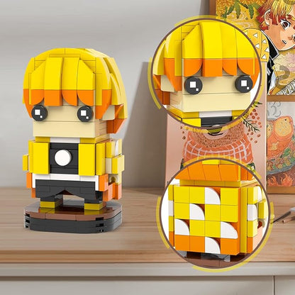 MOOXI-MOC Anime Brick Mini Headz Zenitsu Building Set,Creative Cute Building Blocks Children Kits,Gifts for Kids(216pcs)