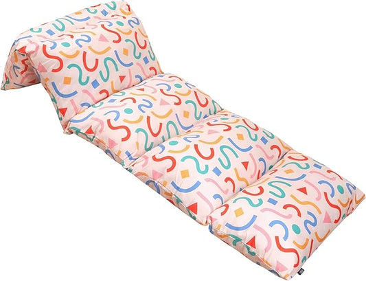 Wildkin Microfiber Pillow Lounger, 87 X 27 Inches, Confetti Peach