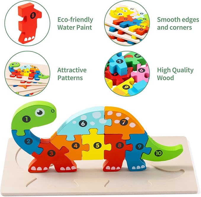 6 Pack Wooden Animal Puzzles for Toddlers Ages 3-5, Montessori Toys, Jigsaw Puzzles for Kids, Learning Toys for 3 Year Olds Preschool Fine Motor Skills - Easter Gifts
