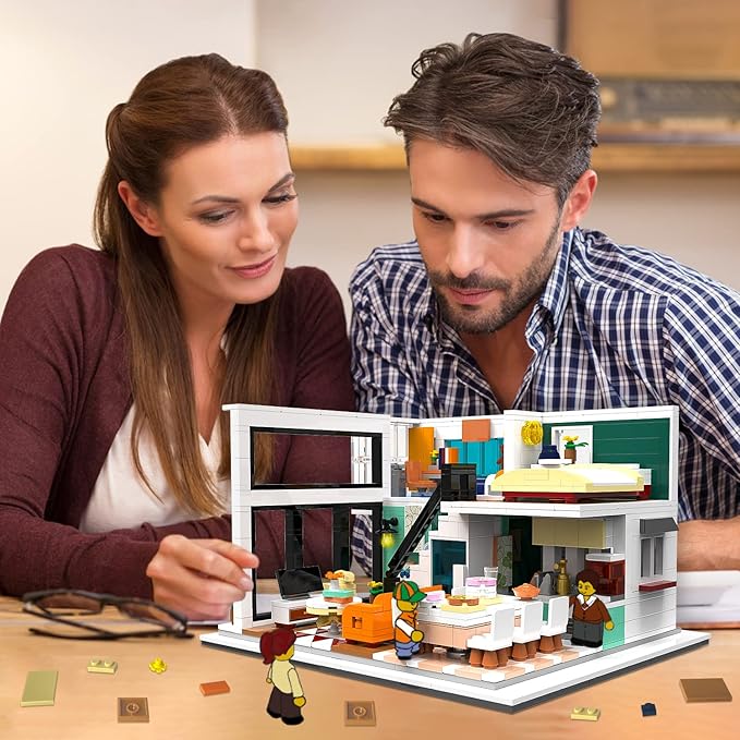 Friends Duplex Apartment Building Block Sets, Mini Modern Dream House Collectible Display Modular Home Cottage Decor Bricks Kits Birthday Gifts Ideas for Adults Teens 8-12 14+ (1167 PCS)