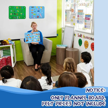 4 Pieces Felt Board for Toddlers Classroom Flannel Board Stories for Preschool Homeschooling, Kids Felt Story Activity Wall Hanging Children Birthday Gifts, 11.8 x 15.75 Inch, 2 Colors