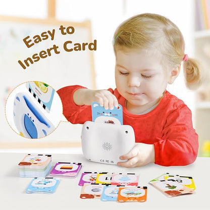 Bilingual Spanish & English Talking Flash Cards for Toddlers 1-5, 454 Words+6 Songs, Clear Voice & Thick Cards & Easy to Slide in and Out, Independent Play & Speech Development Toys