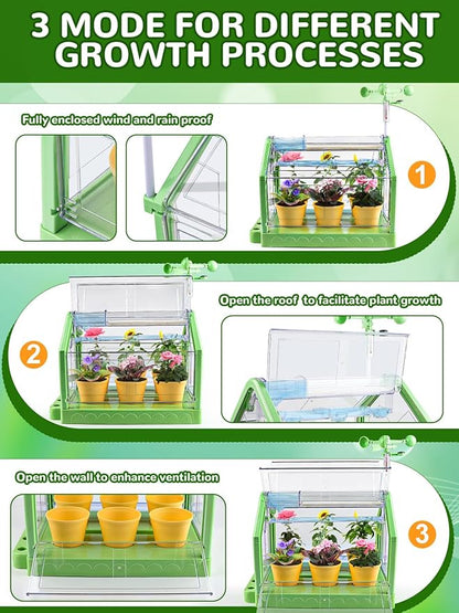 Kids Growing Plant Kit, Lorvain Gardening Set for Kids Education Science Grow House Planting Kit with Compass Irrigation System Terrarium Kit Toddler Garden Set for Boys Girls