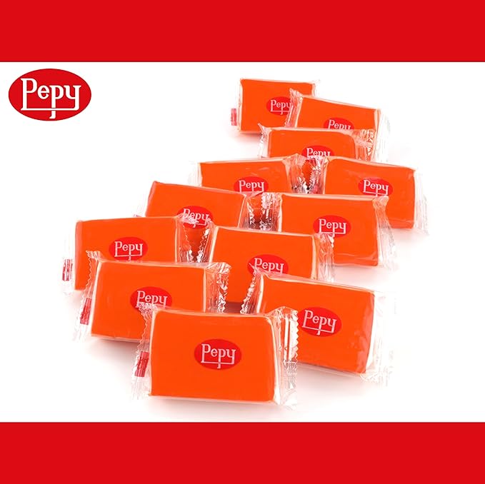Pepy Plastilina Reusable and Non-Drying Modeling Clay; Set of 24 Bars, 1.4 Ounce Each, Perfect for Arts and Crafts Projects, Orange