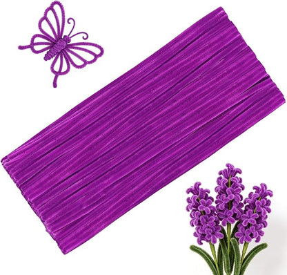 100 Pcs Pipe Cleaners, Rose Purple Pipe Cleaners Bulk for Crafts Flowers, Bouquet Making, Chenille Stem for Home Festival Decorations (Rose Purple)