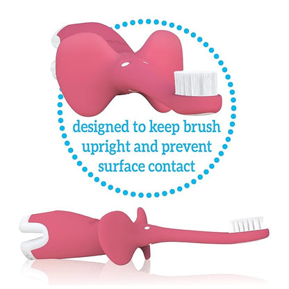 Dr. Brown's Infant-to-Toddler Training Toothbrush, Soft for Baby's First Teeth, Pink Elephant, 0-3 Years (Colors/Styles May Vary)