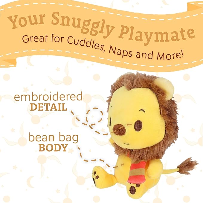 KIDS PREFERRED Harry Potter Gryffindor Lion Plush Stuffed Animal with Red and Gold Striped Scarf Hogwarts House Collectible for Babies, Toddlers, and Kids 6 Inches