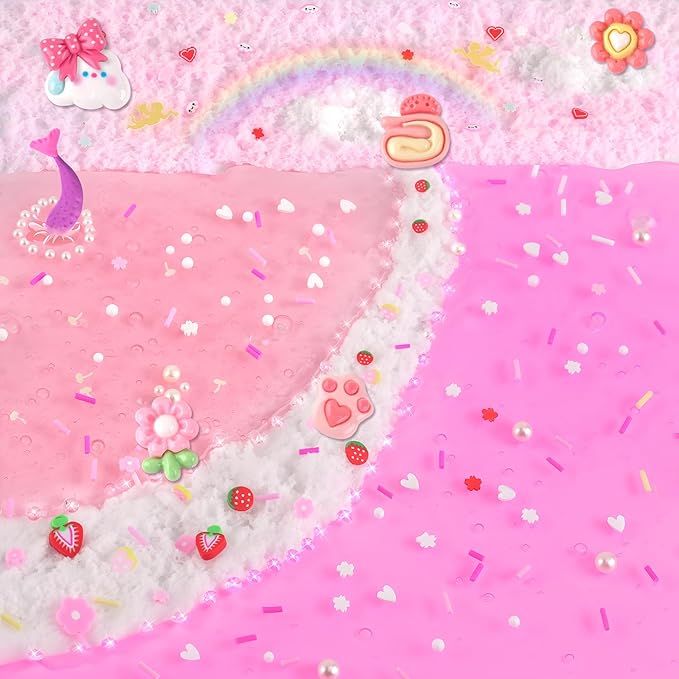 6 Pack Slimes, Pink Slime Kids, Cloud Slime kit for Girls Ages 8-12, Toys for Girls and Boys, for Kids Slime Set Party kit Goodie Bag Stuffers, 4 5 6 7 8 9 10 Year Old Girl Birthday Gift Cute Stuff