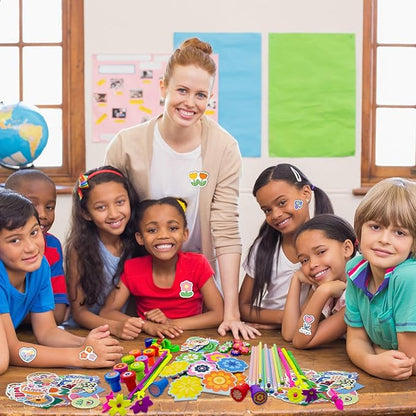 Cinrobiye 134 Pcs Flower Summer Party Favors Bulk,Daisy Party Suppiles,Tea Party Goodie Bag Stuffers,Summer Garden Birthday Party Gifts,School Supplies Class Reward Prizes Stationery Set